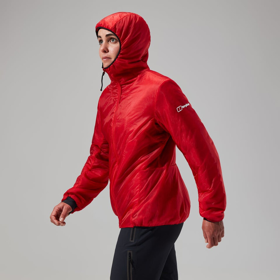 womens mtn arete lb synthetic hoody - redblack berghaus
