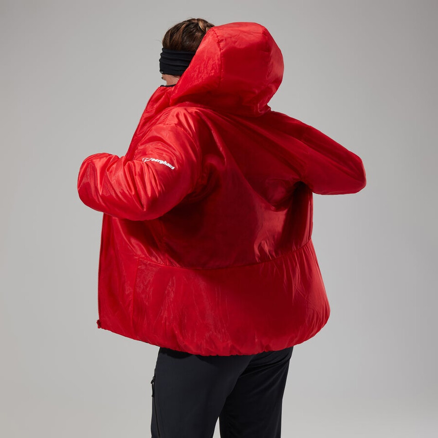 womens mtn arete lb synthetic hoody - redblack berghaus
