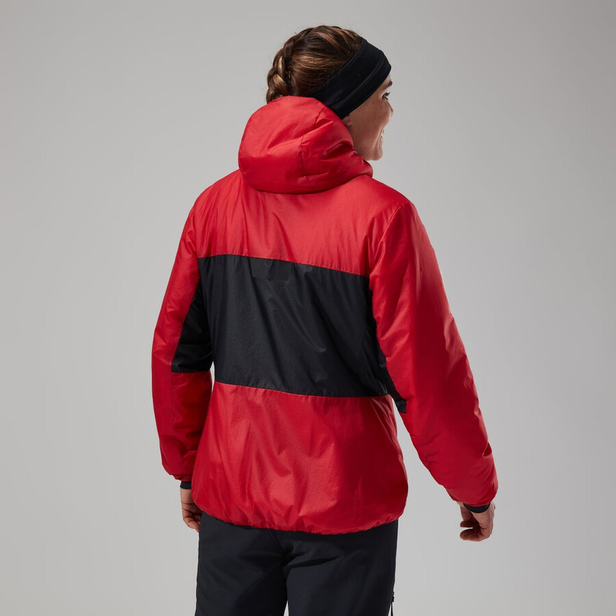 womens mtn arete lb synthetic hoody - redblack berghaus