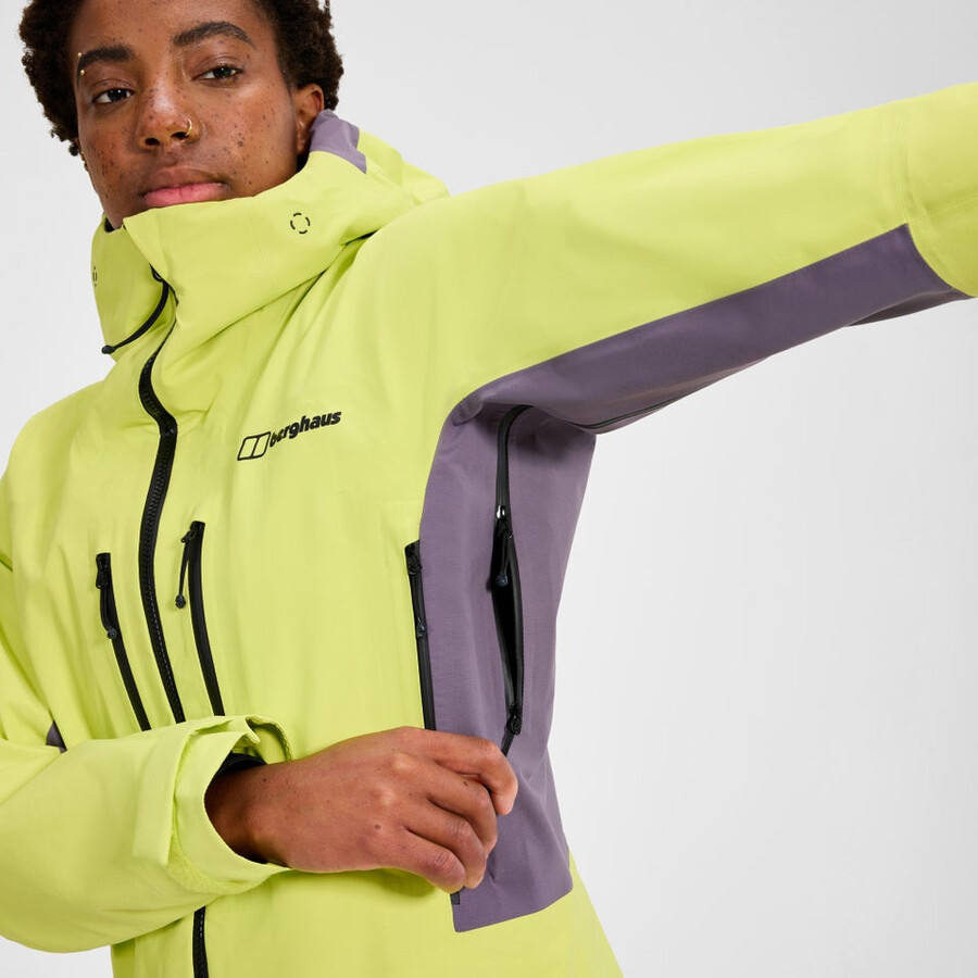 womens extrem vanguard gore-tex jacket - yellowpurple berghaus